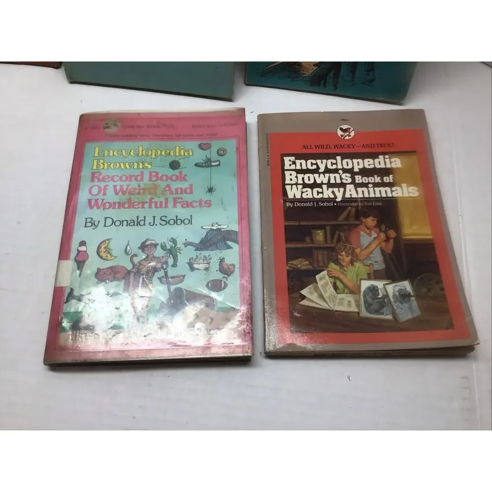 Vintage Encyclopedia Brown Book Lot Donald J Sobol Boy Detective Mystery 12 HC